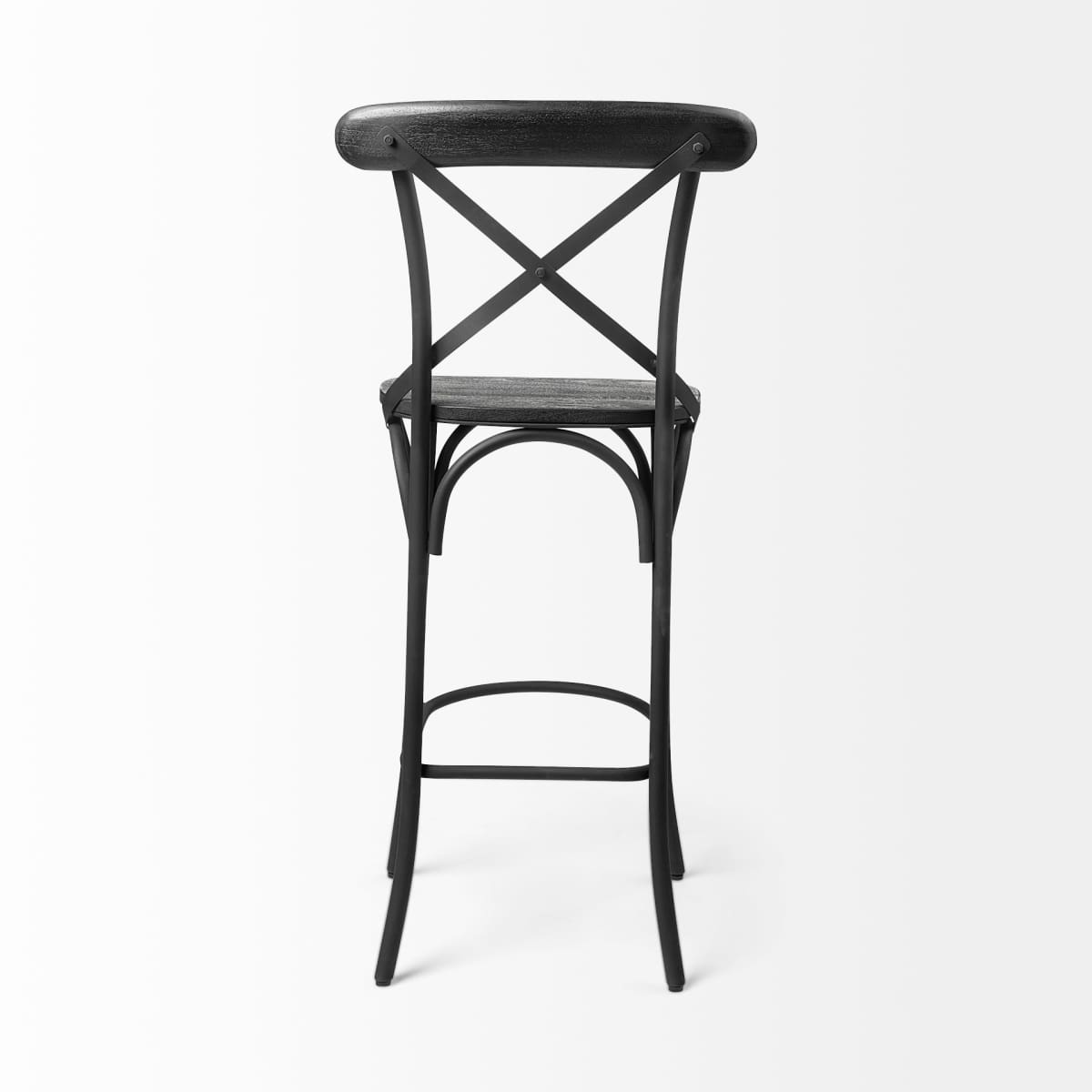 Etienne Wood Seat Bar Counter Stool Black Wood | Black Metal | Bar - bar-stools