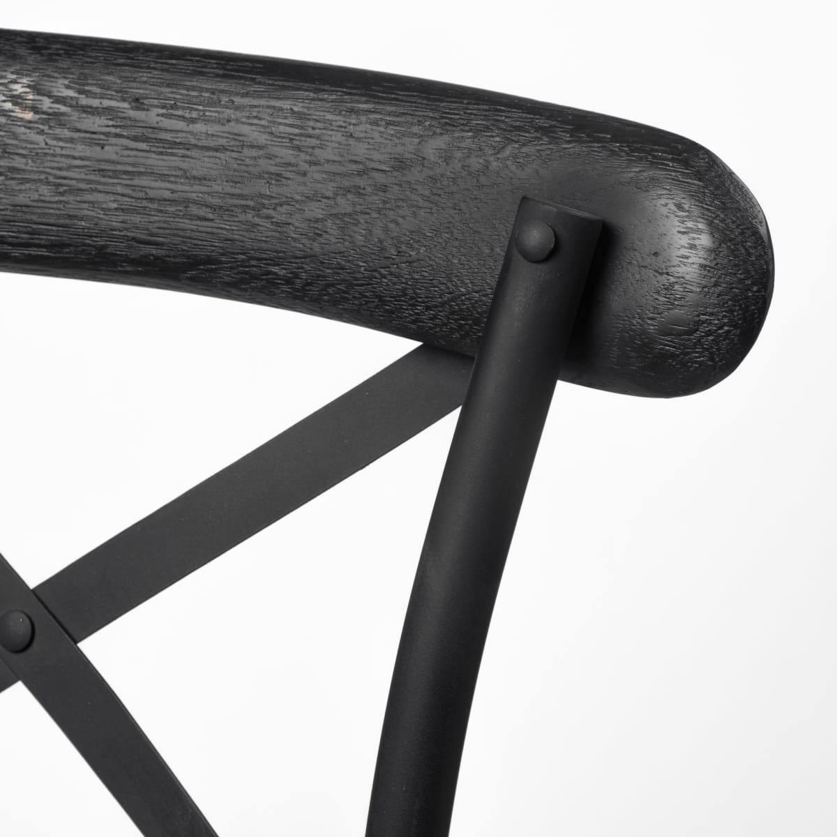 Etienne Wood Seat Bar Counter Stool Black Wood | Black Metal | Counter - bar-stools