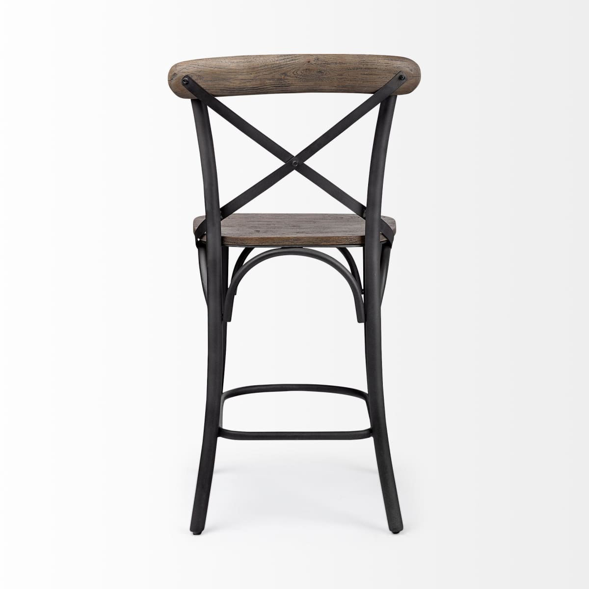 Etienne Wood Seat Bar Counter Stool Brown Wood | Black Metal | Counter - bar-stools