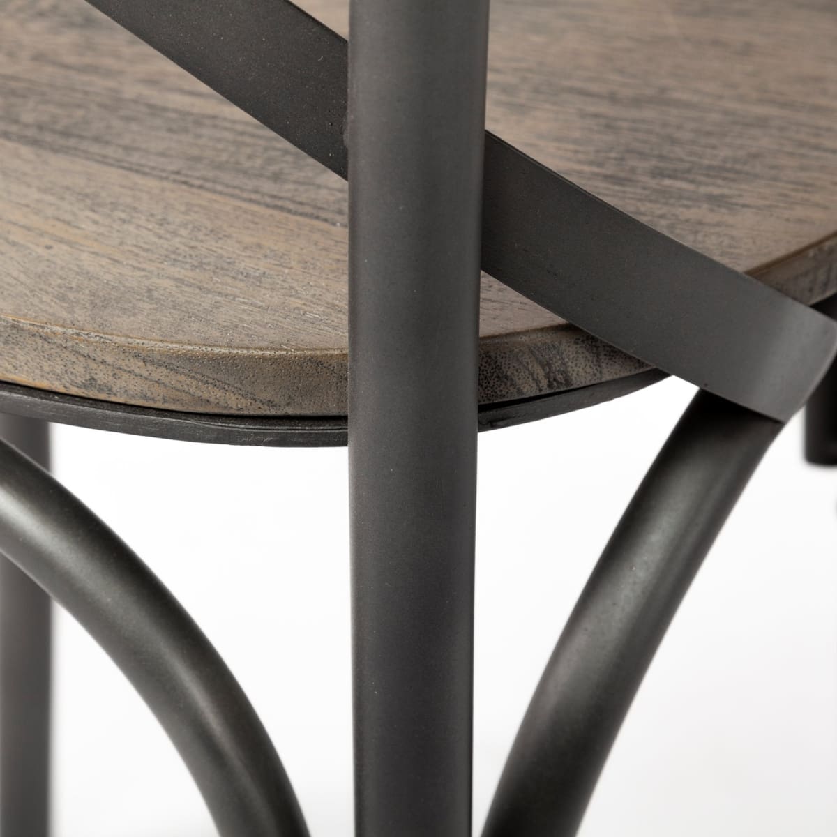 Etienne Wood Seat Bar Counter Stool Brown Wood | Black Metal | Counter - bar-stools