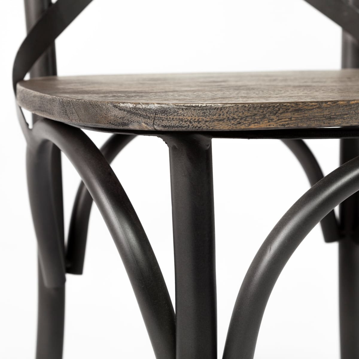 Etienne Wood Seat Bar Counter Stool Brown Wood | Black Metal | Counter - bar-stools