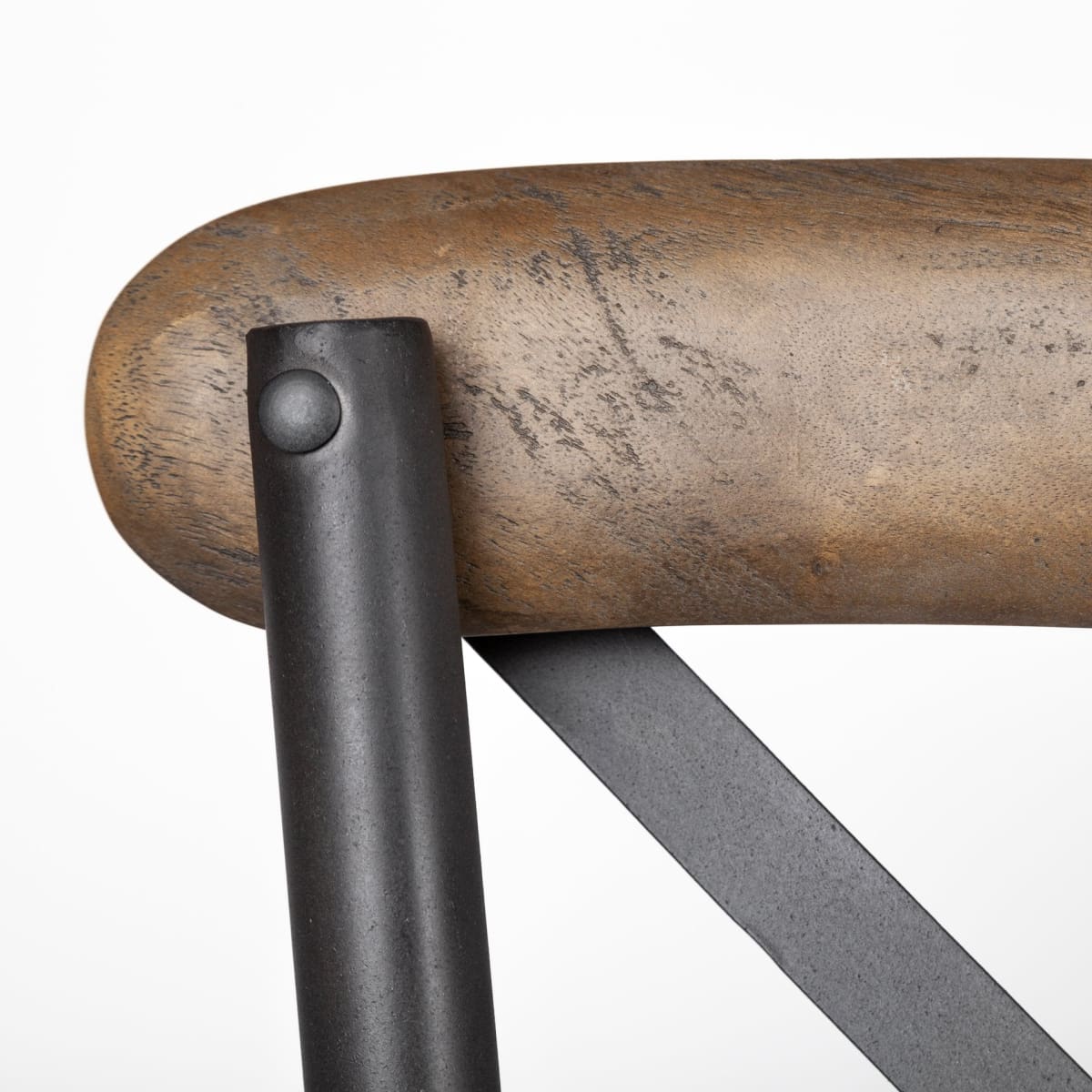 Etienne Wood Seat Bar Counter Stool Brown Wood | Black Metal | Counter - bar-stools