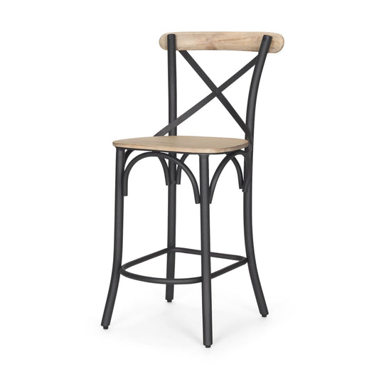 Etienne Wood Seat Bar Counter Stool Light Brown - bar-stools