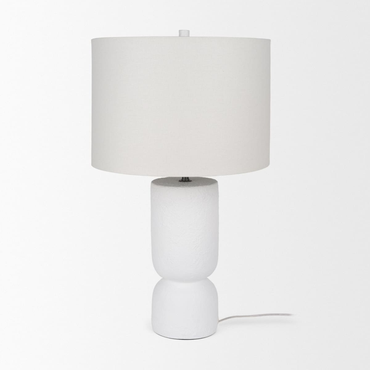 Everly Table Lamp White Cement | White Shade - table-lamps