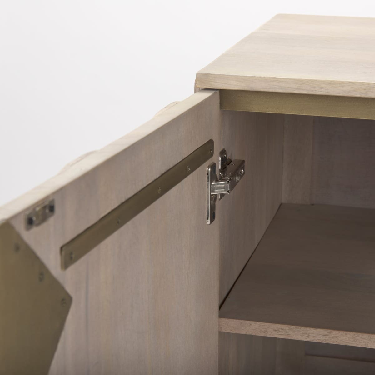 Excelsior Accent Cabinet Light Brown Wood | Gold Metal - acc-chest-cabinets