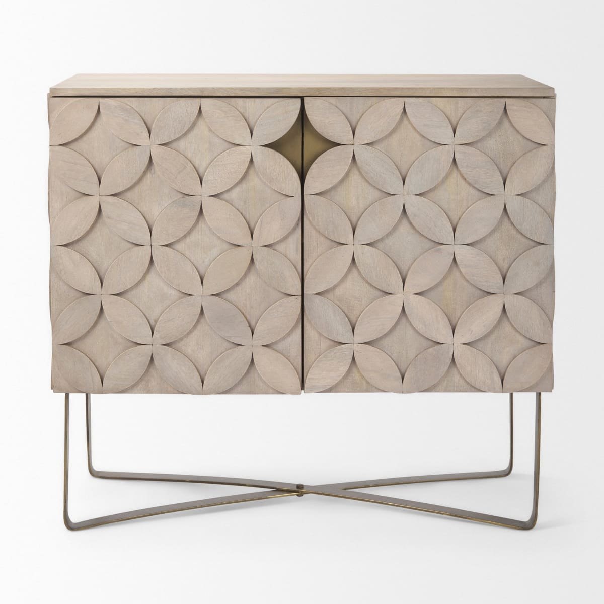 Excelsior Accent Cabinet Light Brown Wood | Gold Metal - acc-chest-cabinets
