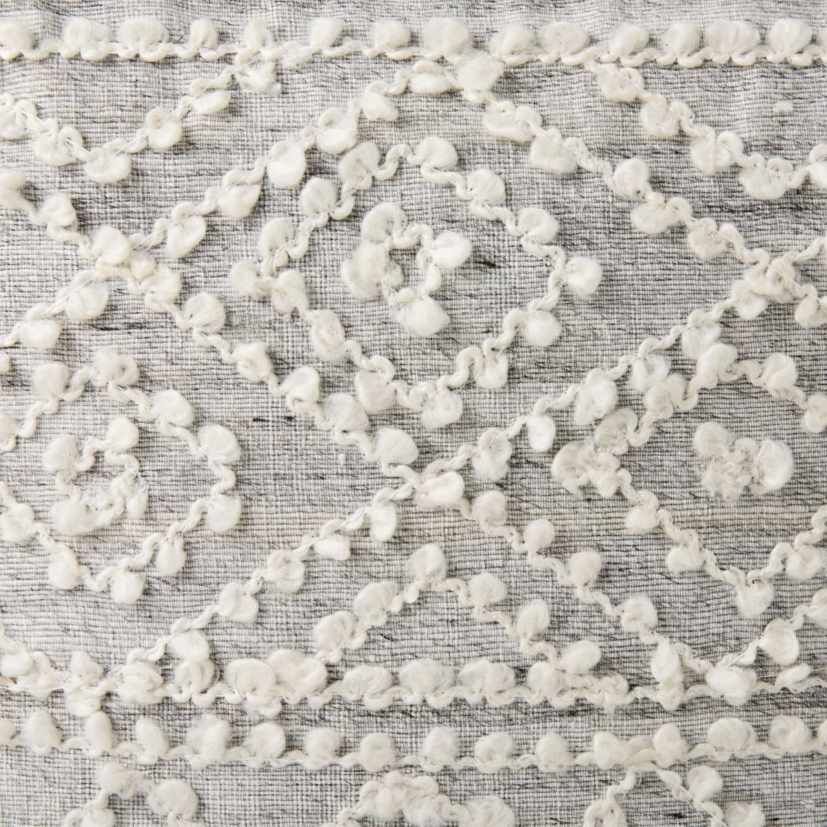 Farida Pouf Gray Wool & Polyester - poufs