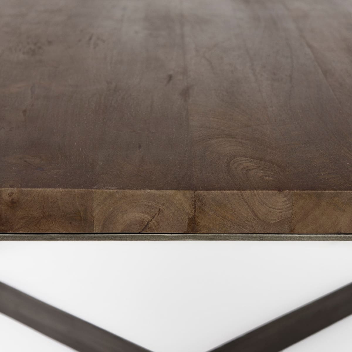 Faye Coffee Table Dark Brown Wood | Nickel Metal - coffee-tables