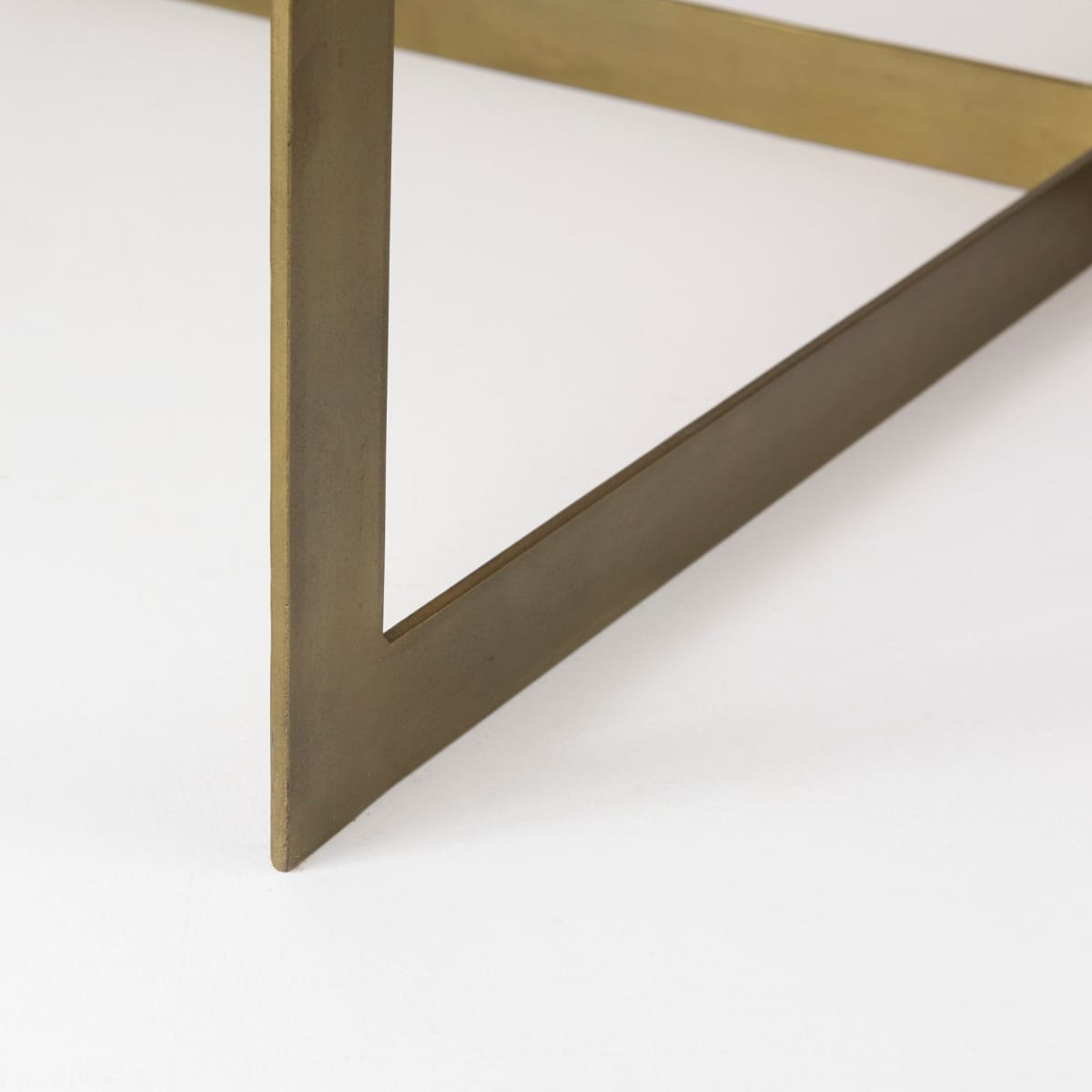 Faye Coffee Table Light Brown Wood | Gold Metal - coffee-tables