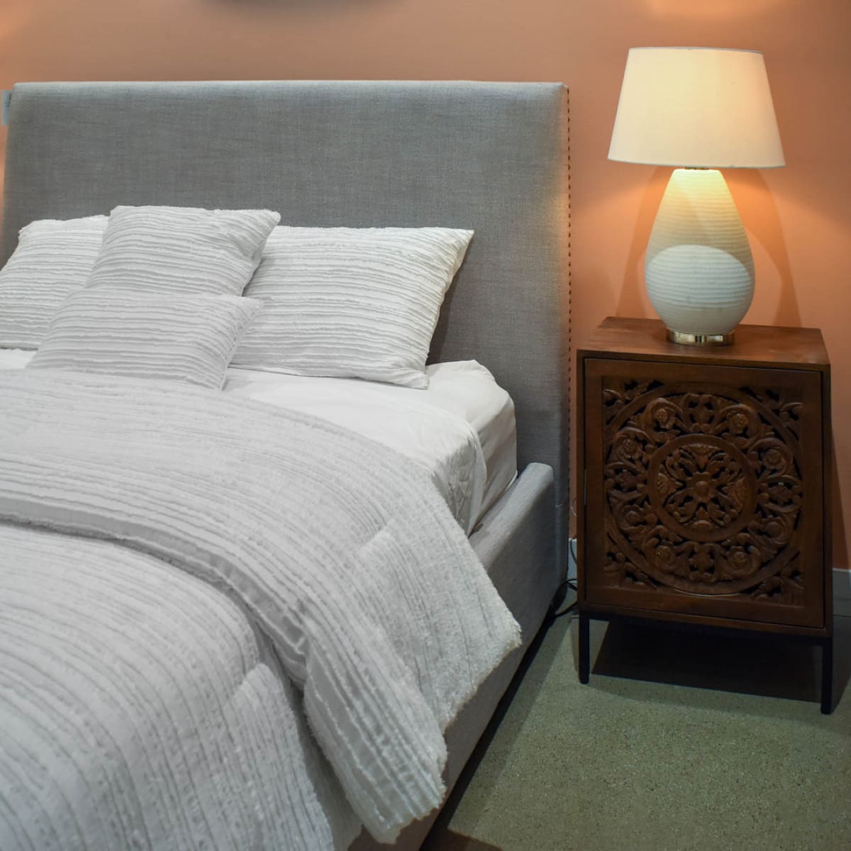 Finlay Storage Queen Bed - Dovetail Grey Linen - lh-import-beds