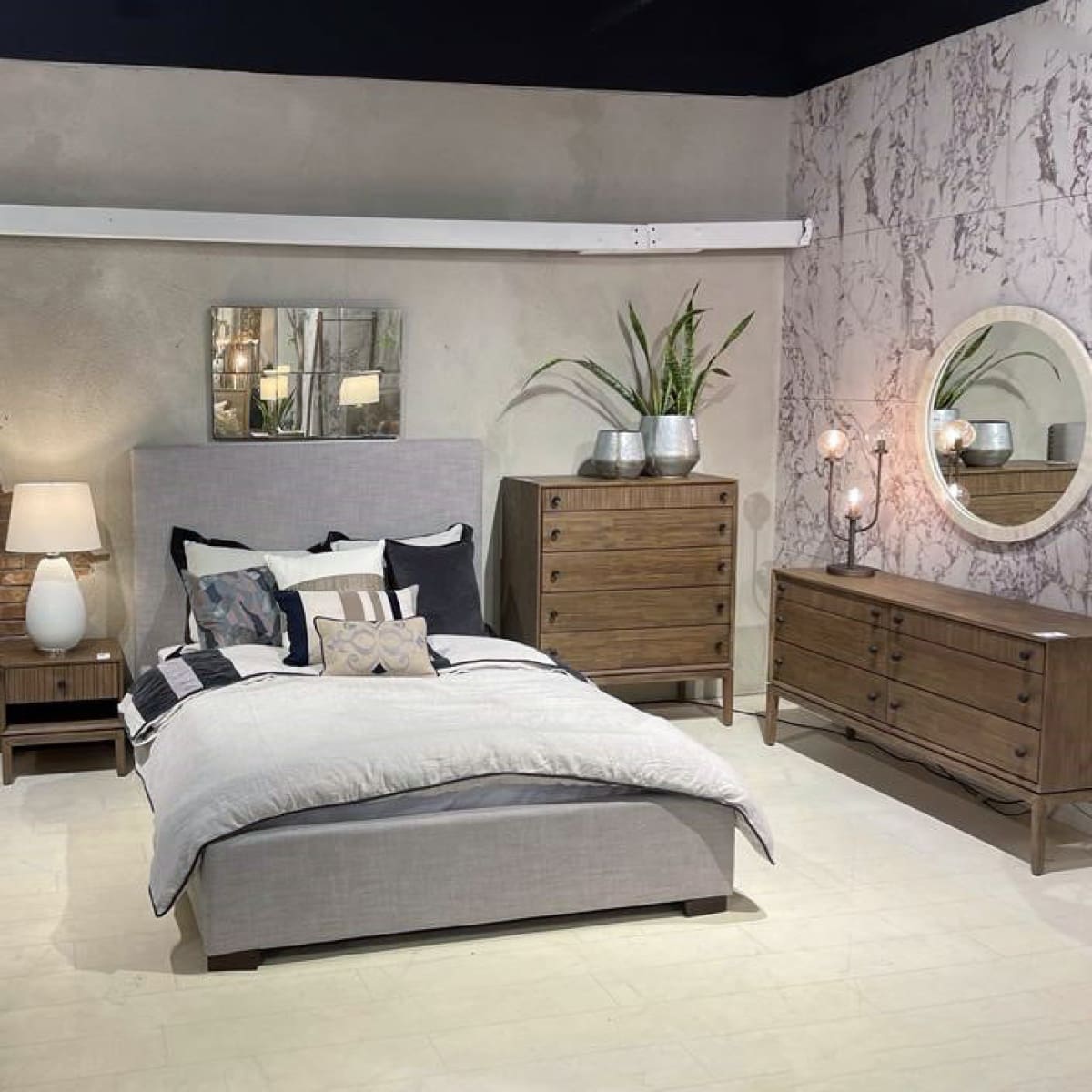 Finlay Storage Queen Bed - Dovetail Grey Linen - lh-import-beds