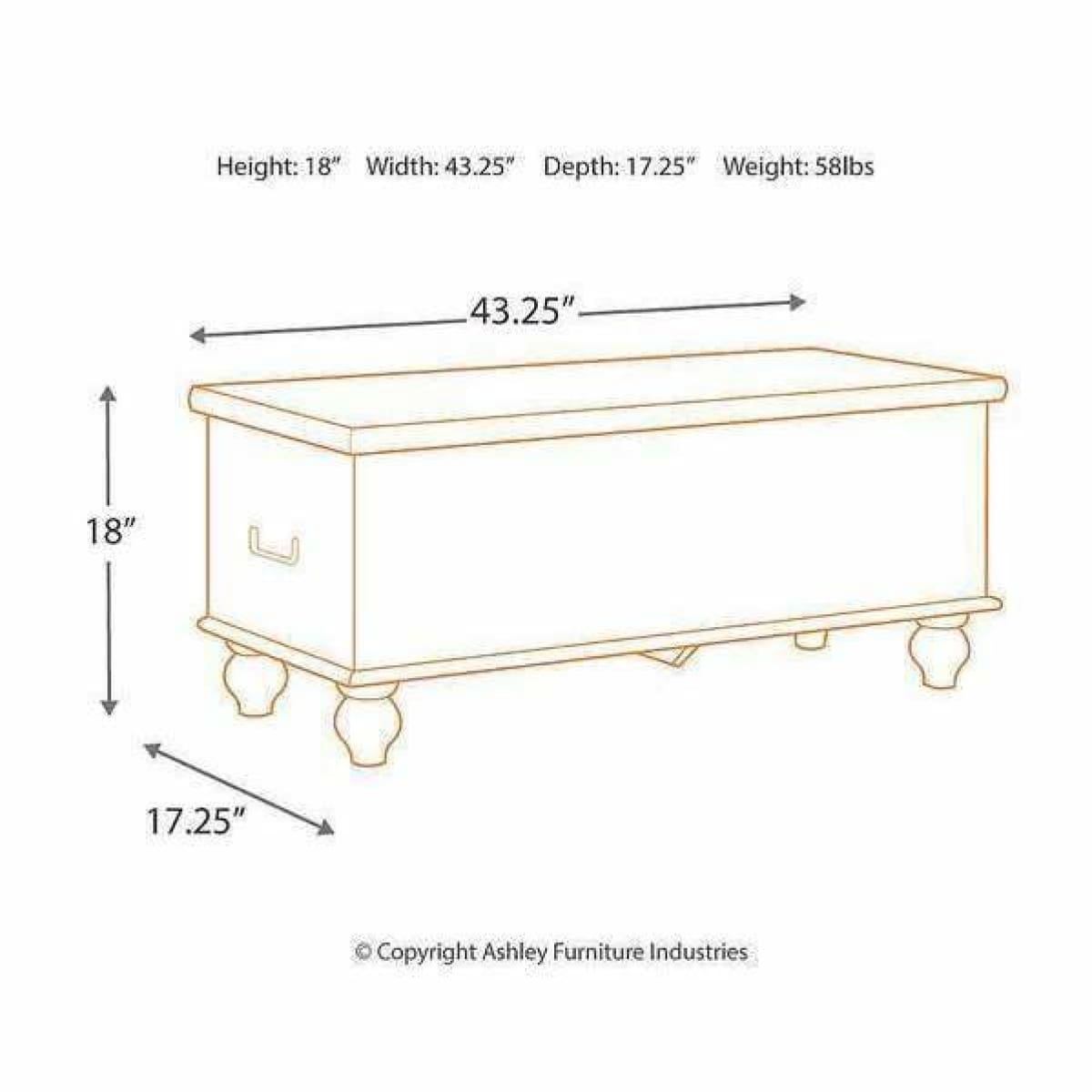 Fossil Ridge Beige Storage Bench - Long Bench
