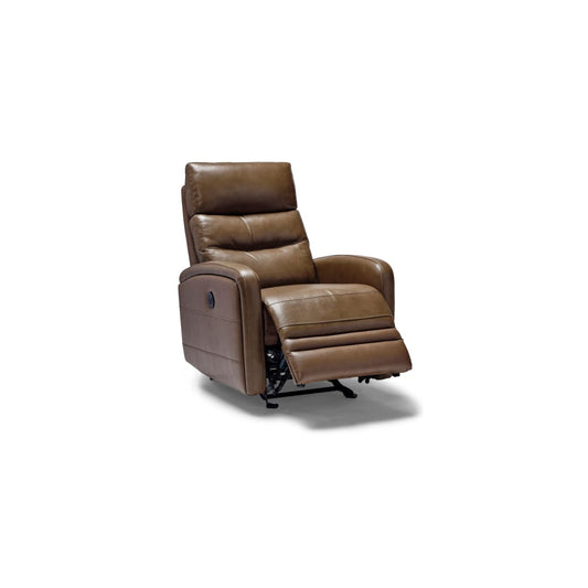 Fresno Portbello Power Recliner Leather Chair - accent chairs