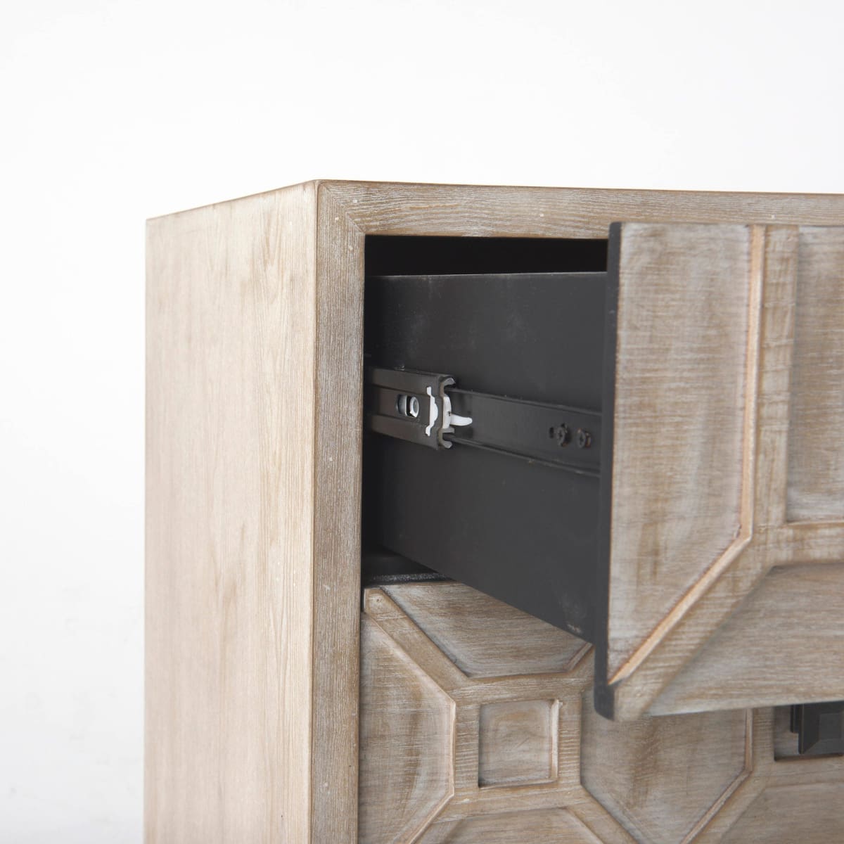 Genevieve Accent Cabinet Brown Wood | Black Metal - acc-chest-cabinets