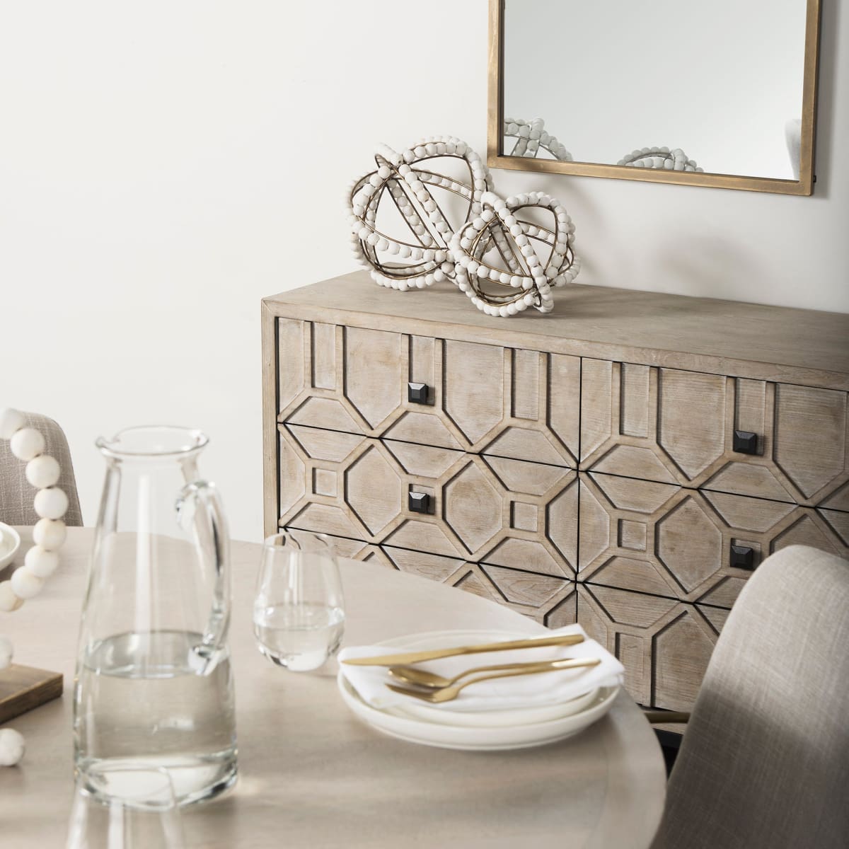 Genevieve Sideboard Brown Wood | Black Metal - sideboards-and-buffets