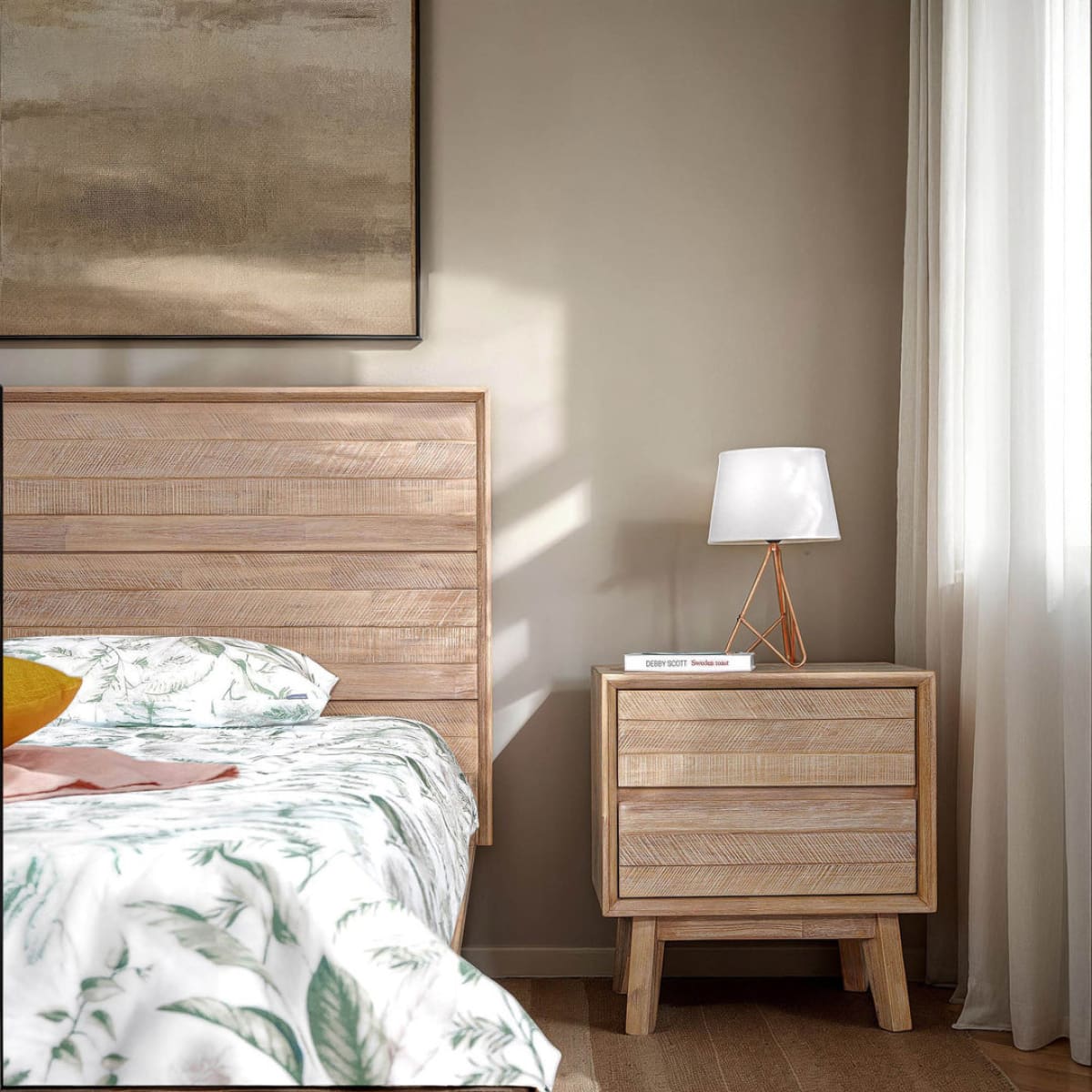 Gia 2 Drawer Nightstand - Light Driftwood - lh-import-nightstands
