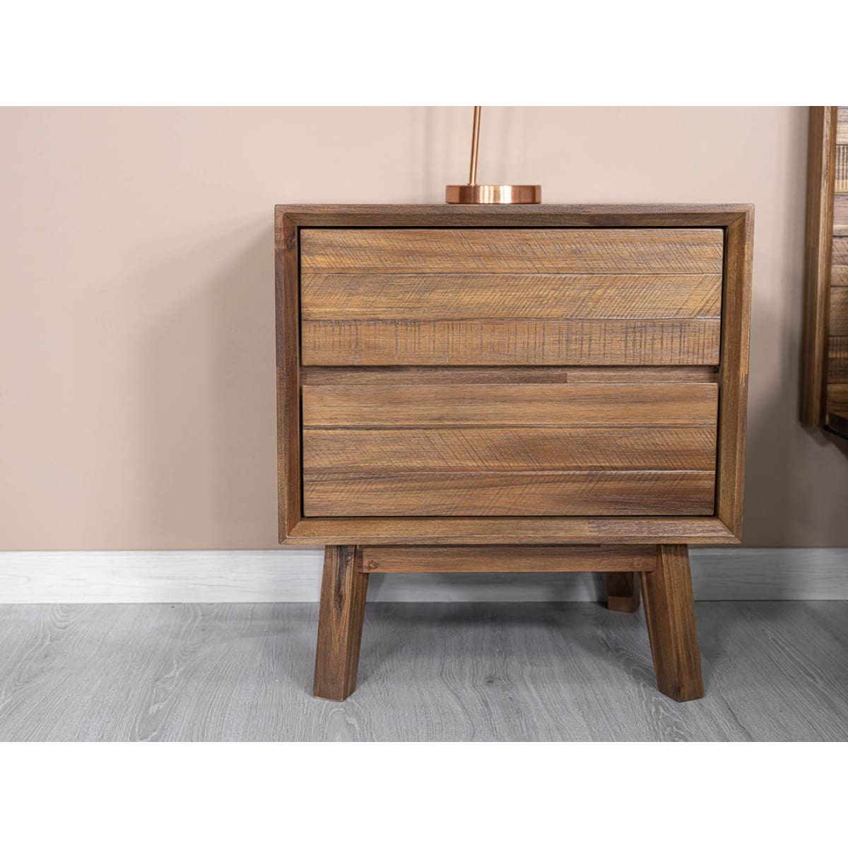 Gia 2 Drawer Nightstand - Warm Pecan - lh-import-nightstands