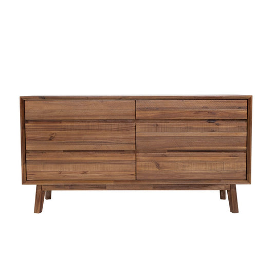 Gia 6 Drawer Dresser - Warm Pecan - lh-import-dressers