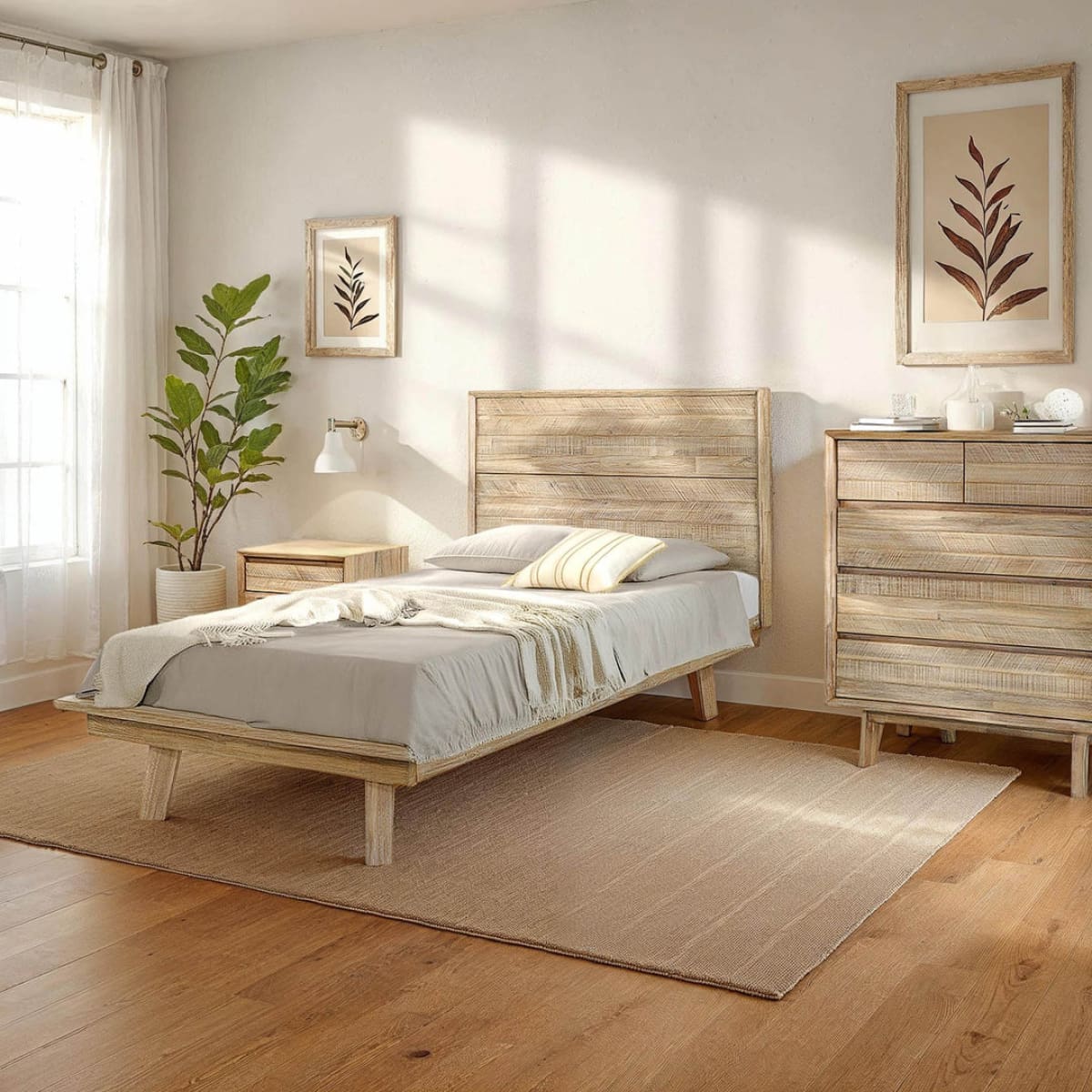 Gia Single Bed - Light Driftwood - lh-import-beds