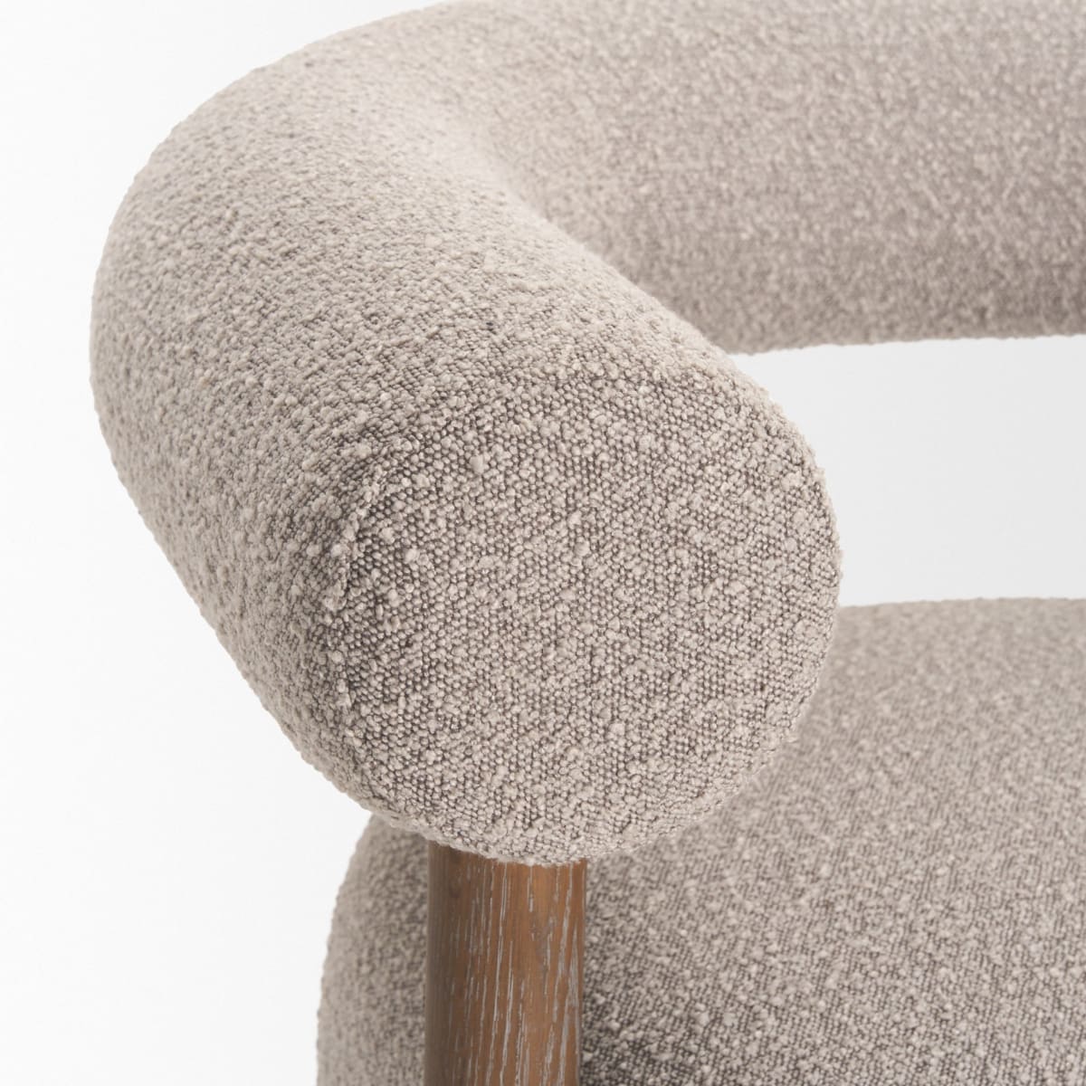 Gianna Upholstered Accent Chair Medium Brown | Taupe Boucle - accent-chairs