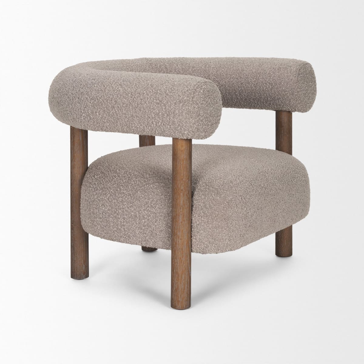 Gianna Upholstered Accent Chair Medium Brown | Taupe Boucle - accent-chairs