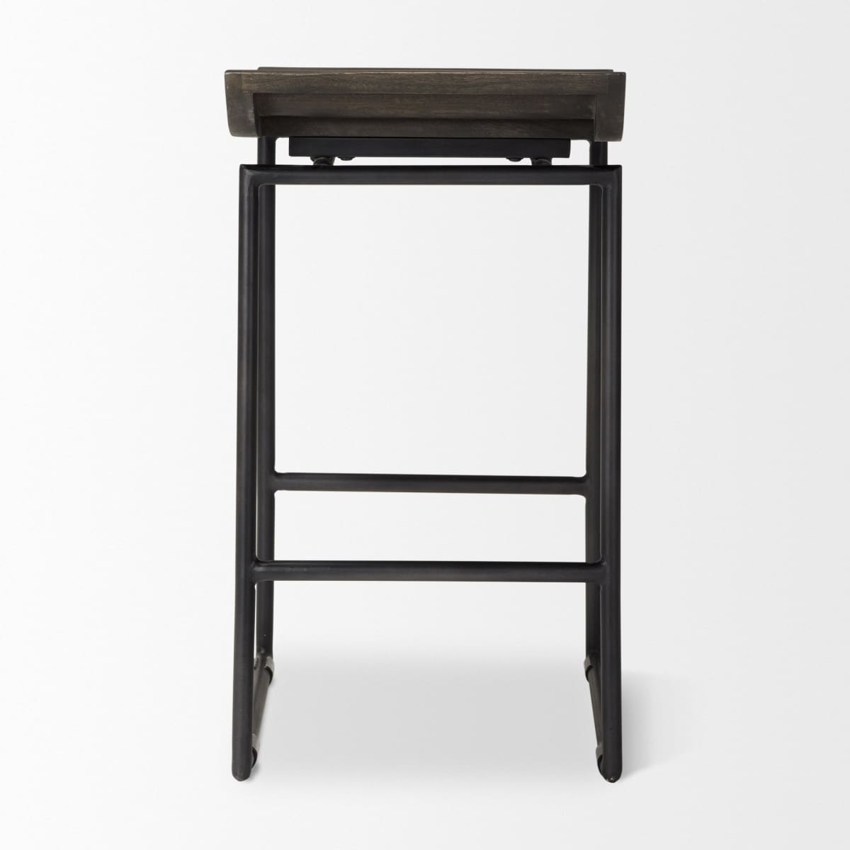 Givens Wood Seat Bar Counter Stool Black Wood | Black Metal | Counter - bar-stools