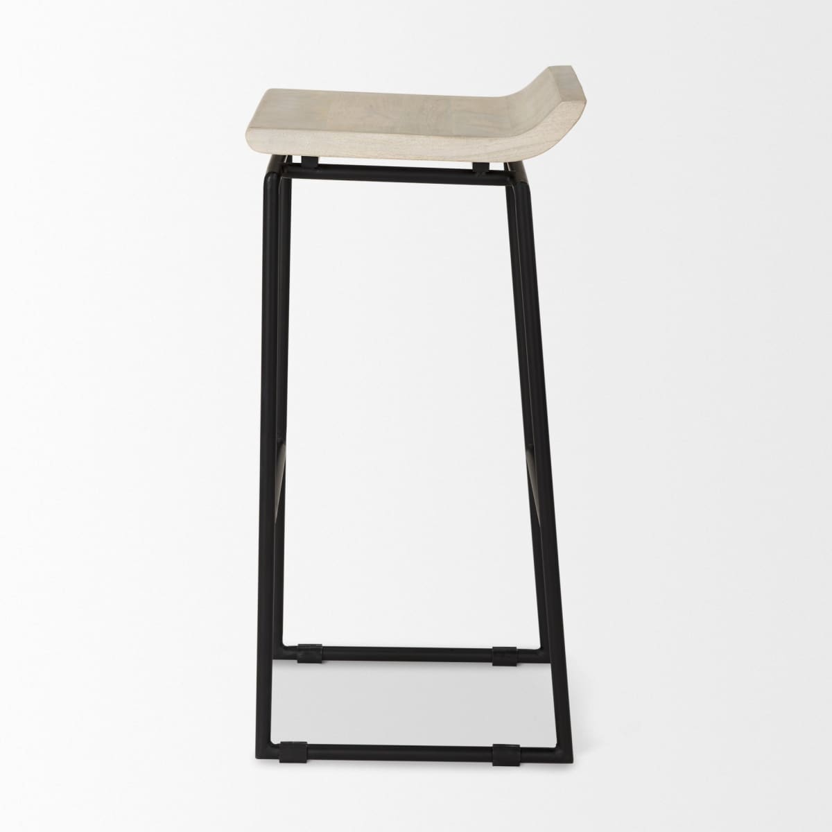 Givens Wood Seat Bar Counter Stool Natural Wood | Black Metal | Bar - bar-stools
