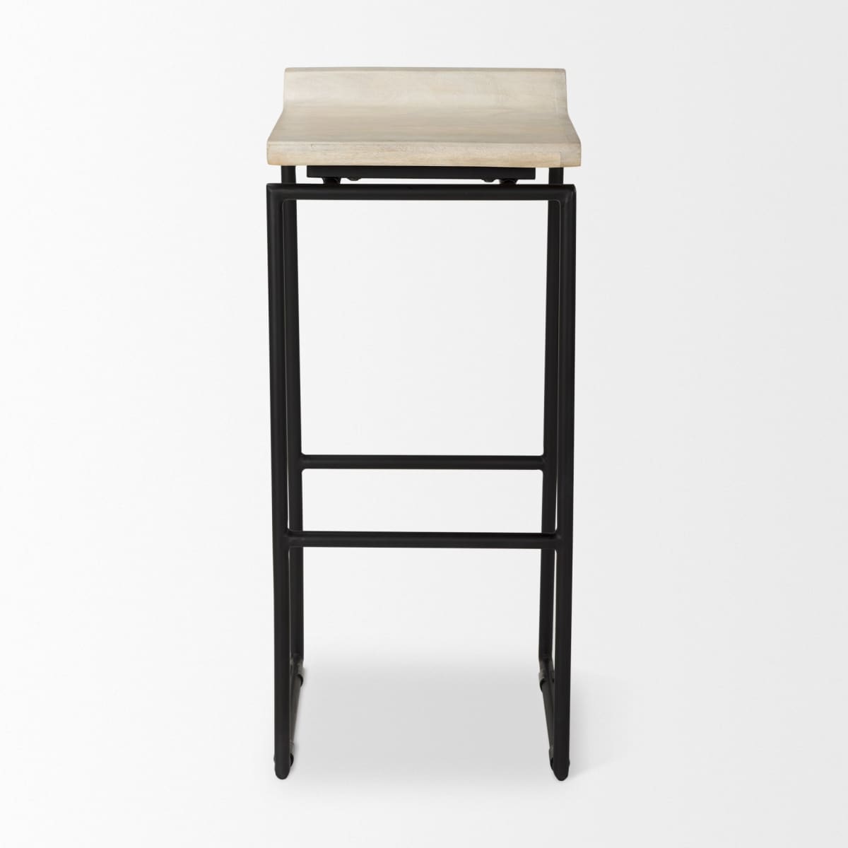 Givens Wood Seat Bar Counter Stool Natural Wood | Black Metal | Bar - bar-stools