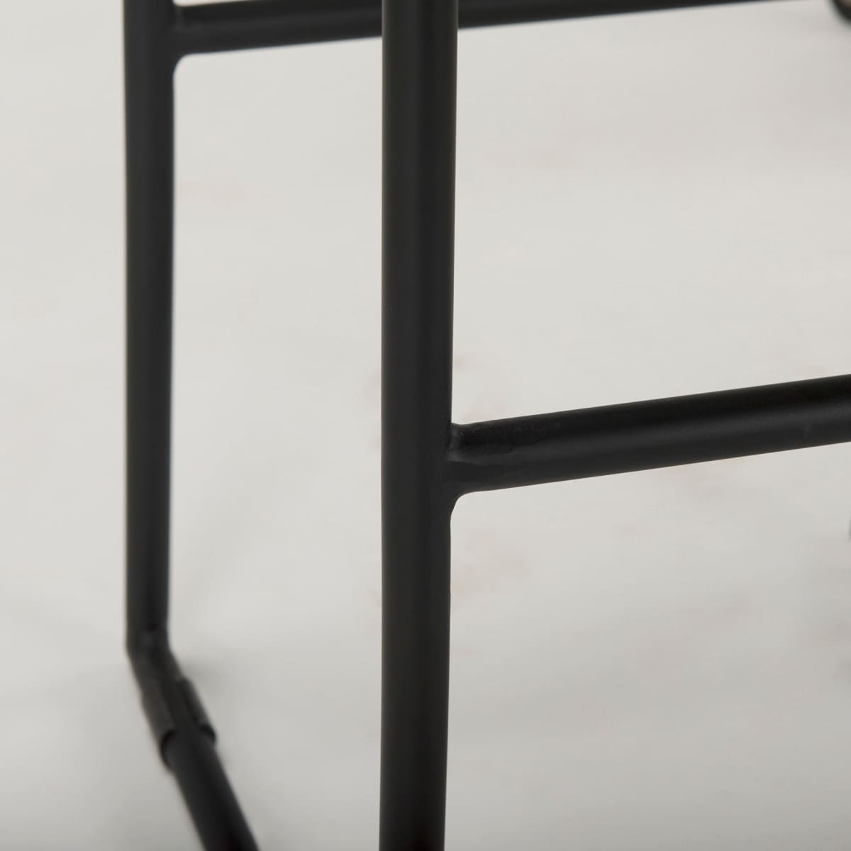 Givens Wood Seat Bar Counter Stool Natural Wood | Black Metal | Bar - bar-stools