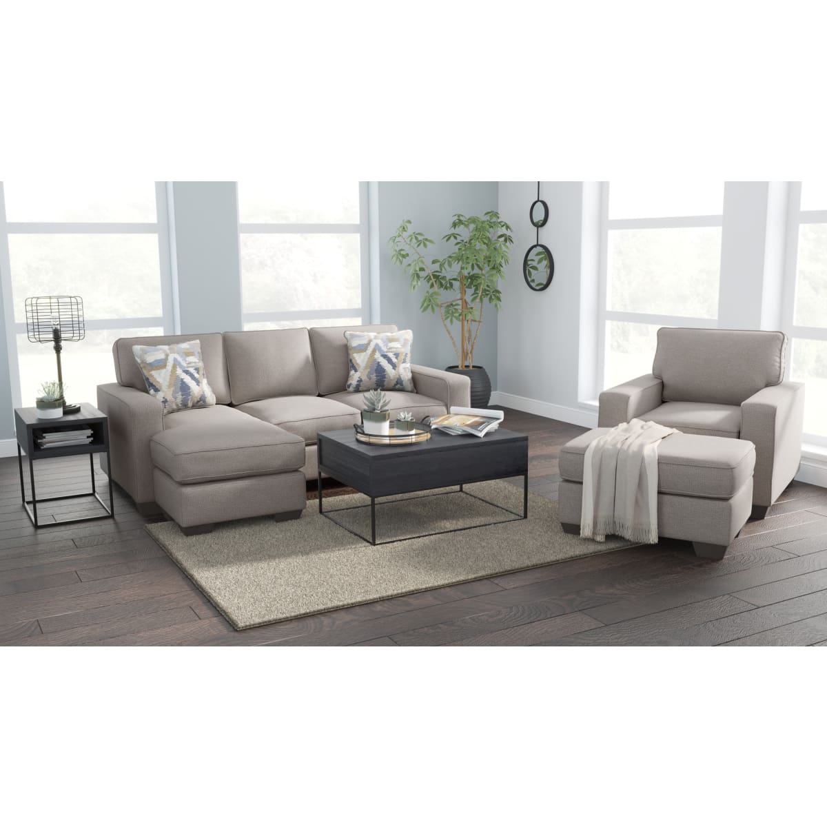 Greave Stone Sofa with Reversible Chaise - Sofa