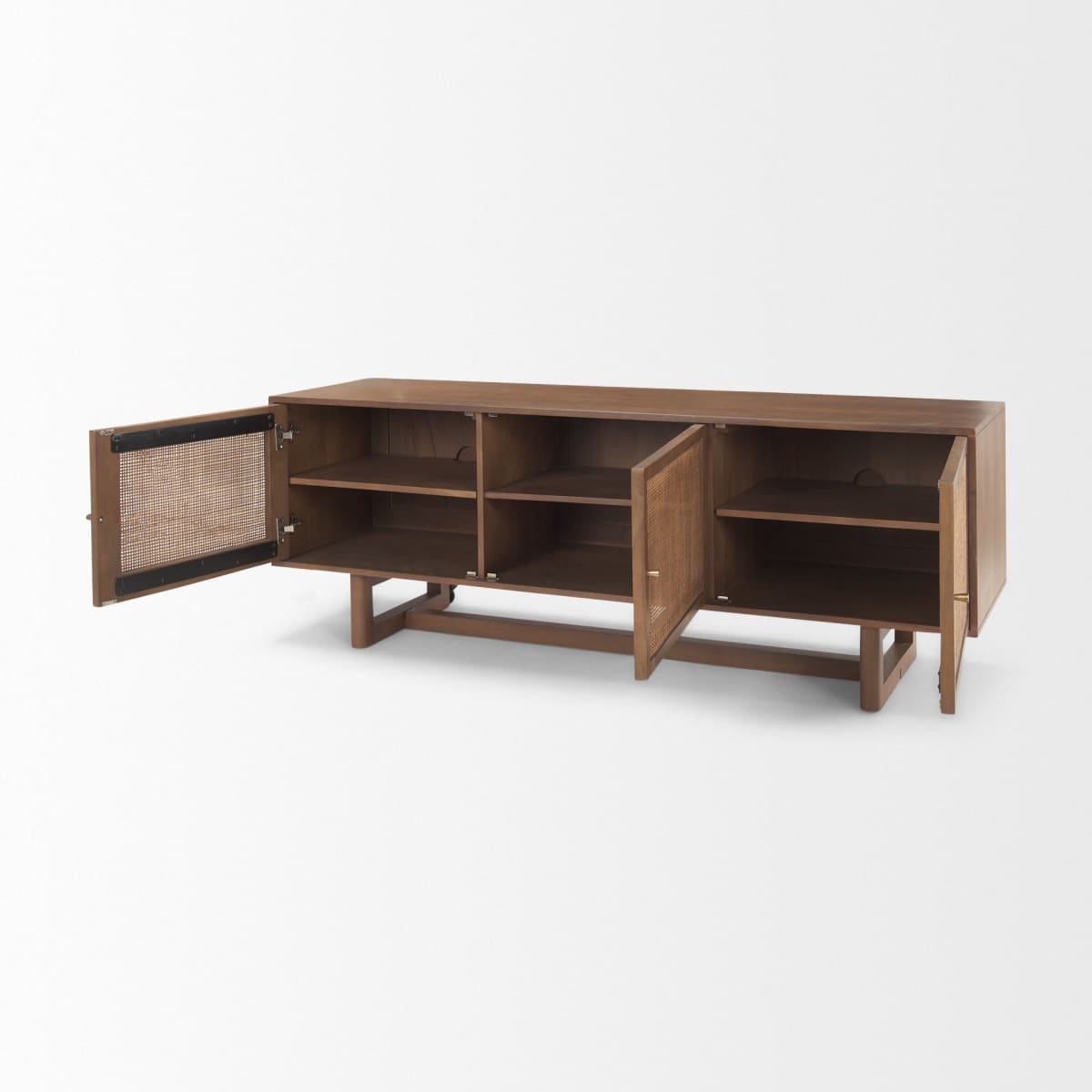 Grier Media Console Medium Brown Wood | Cane Accent - media-console