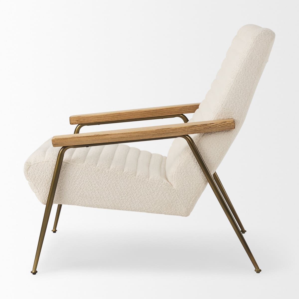 Grosjean Upholstered Accent Chair Cream Boucle - accent-chairs