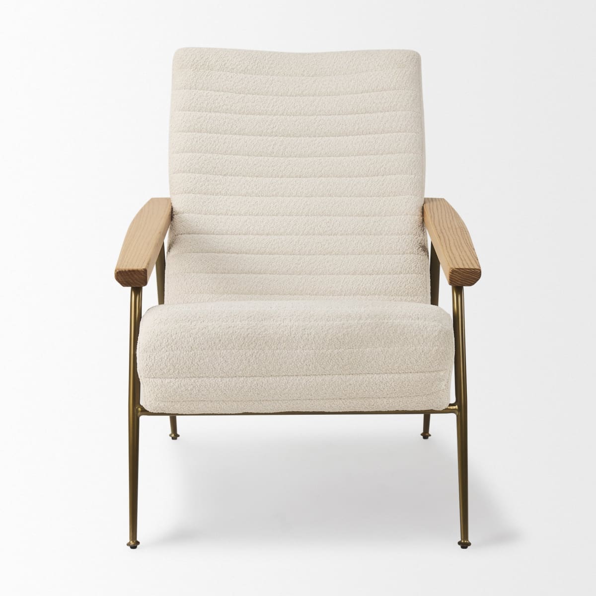 Grosjean Upholstered Accent Chair Cream Boucle - accent-chairs
