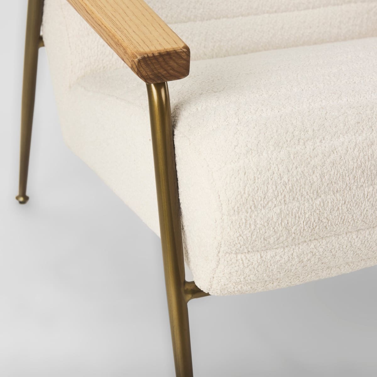 Grosjean Upholstered Accent Chair Cream Boucle - accent-chairs