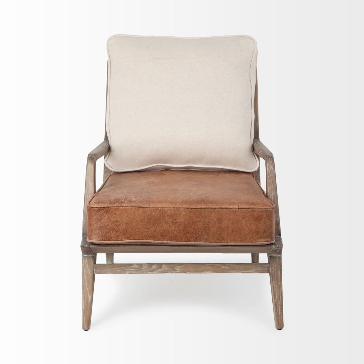 Harman Leather Accent Chair Brown Leather | Brown Wood - accent-chairs