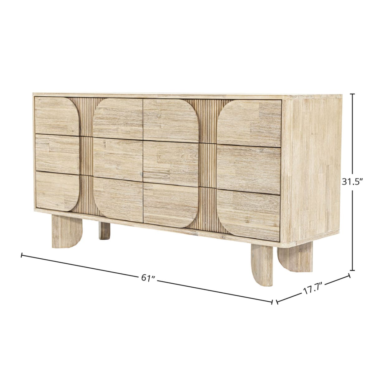 Haru 6 Drawer Dresser - lh-import-dressers
