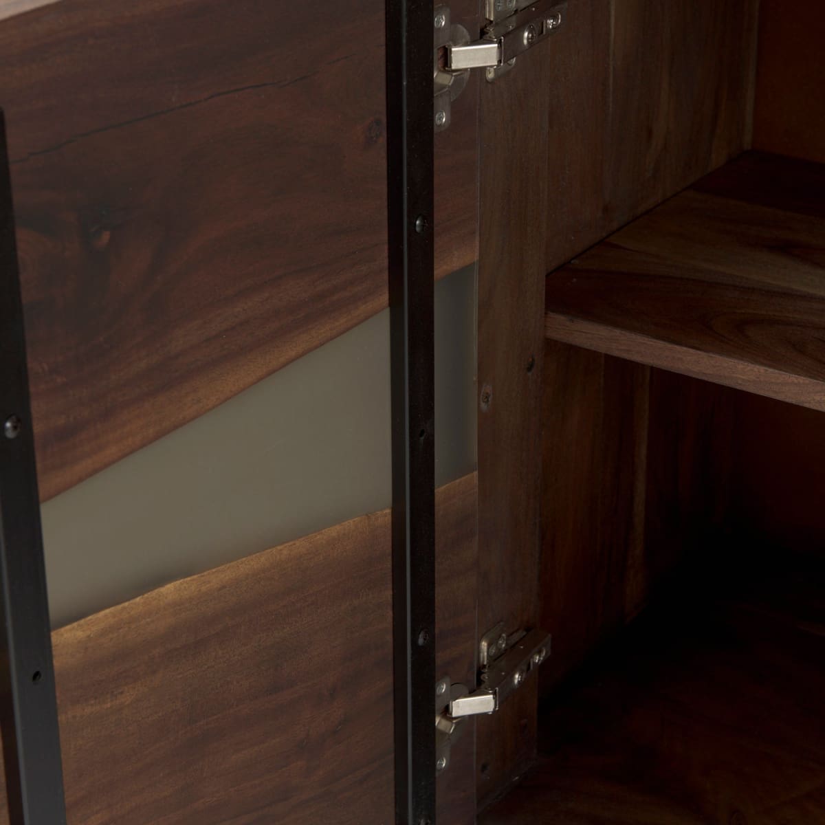 Hemlock Sideboard Brown Wood | Black Resin - sideboards-and-buffets