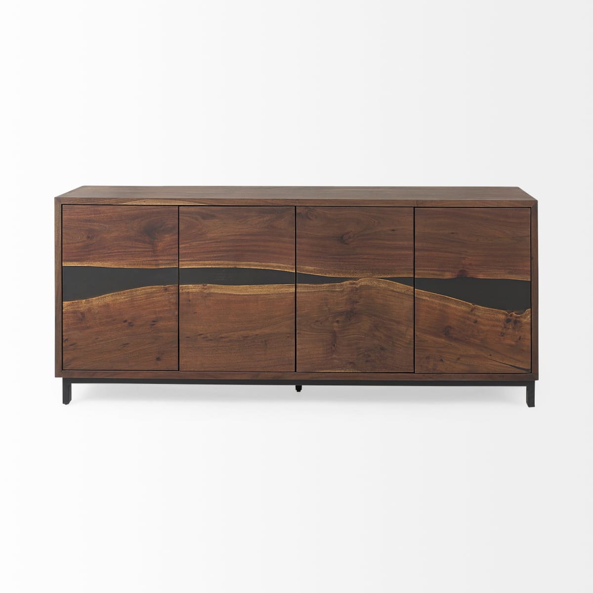 Hemlock Sideboard Brown Wood | Black Resin - sideboards-and-buffets