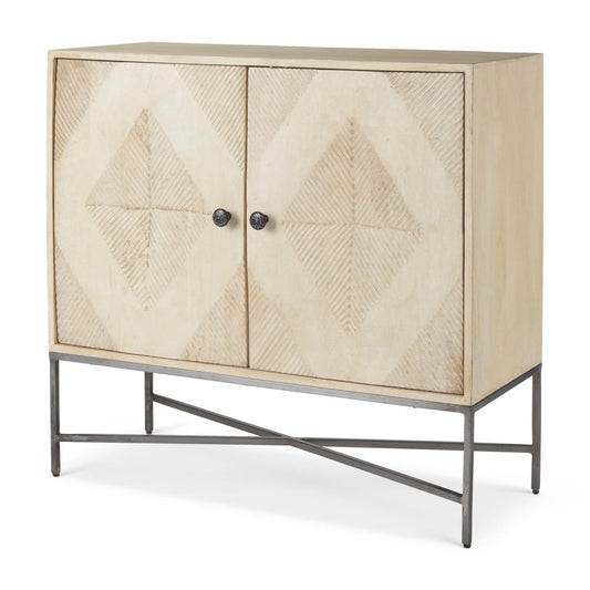 Hogarth Accent Cabinet Blonde Wood | Silver Metal - acc-chest-cabinets
