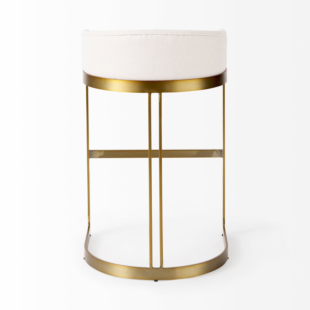 Hollyfield Upholsterd Seat Bar Counter Stool Cream Fabric | Gold Metal | Bar - bar-stools