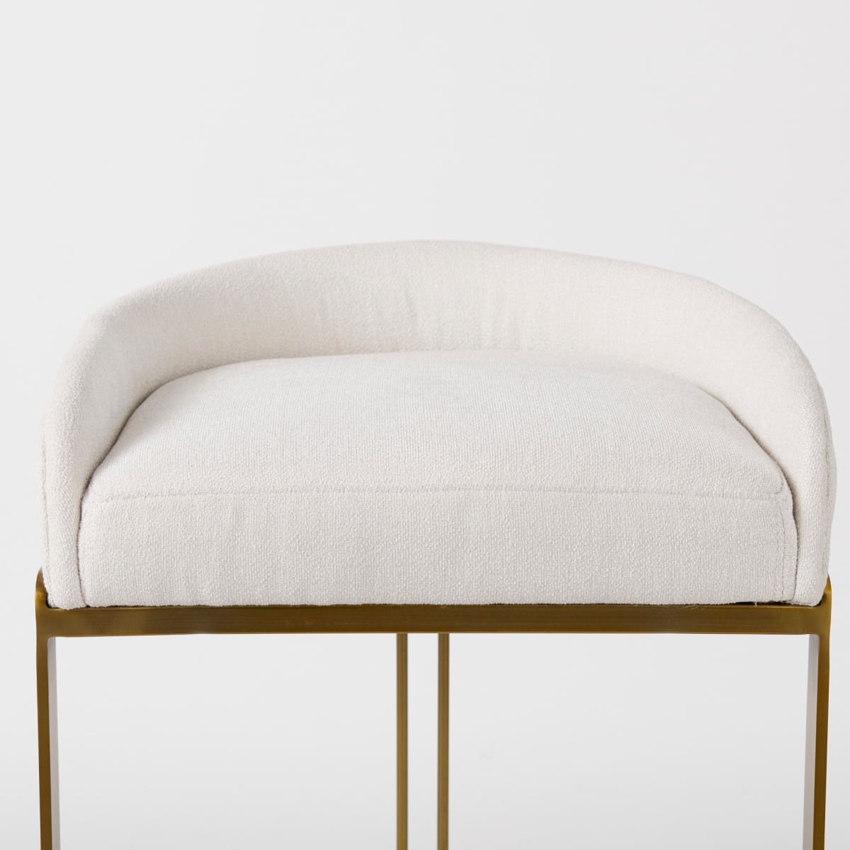 Hollyfield Upholsterd Seat Bar Counter Stool Cream Fabric | Gold Metal | Bar - bar-stools