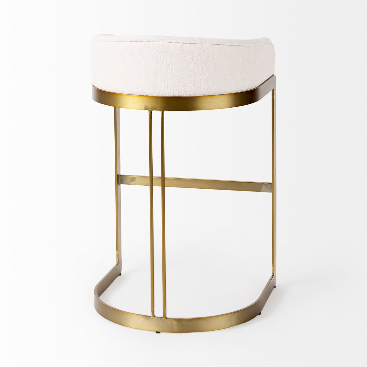 Hollyfield Upholsterd Seat Bar Counter Stool Cream Fabric | Gold Metal | Bar - bar-stools