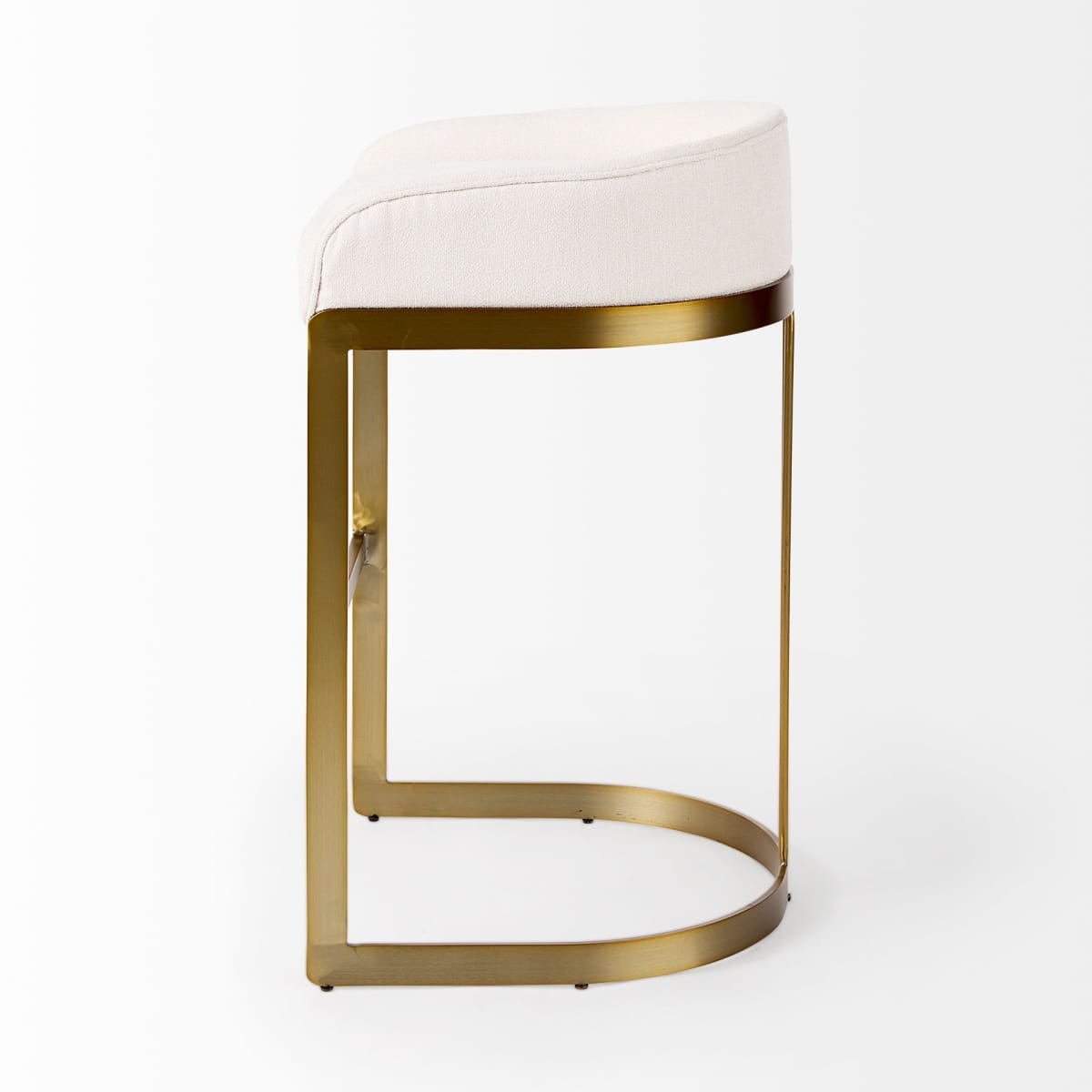 Hollyfield Upholsterd Seat Bar Counter Stool Cream Fabric | Gold Metal | Bar - bar-stools