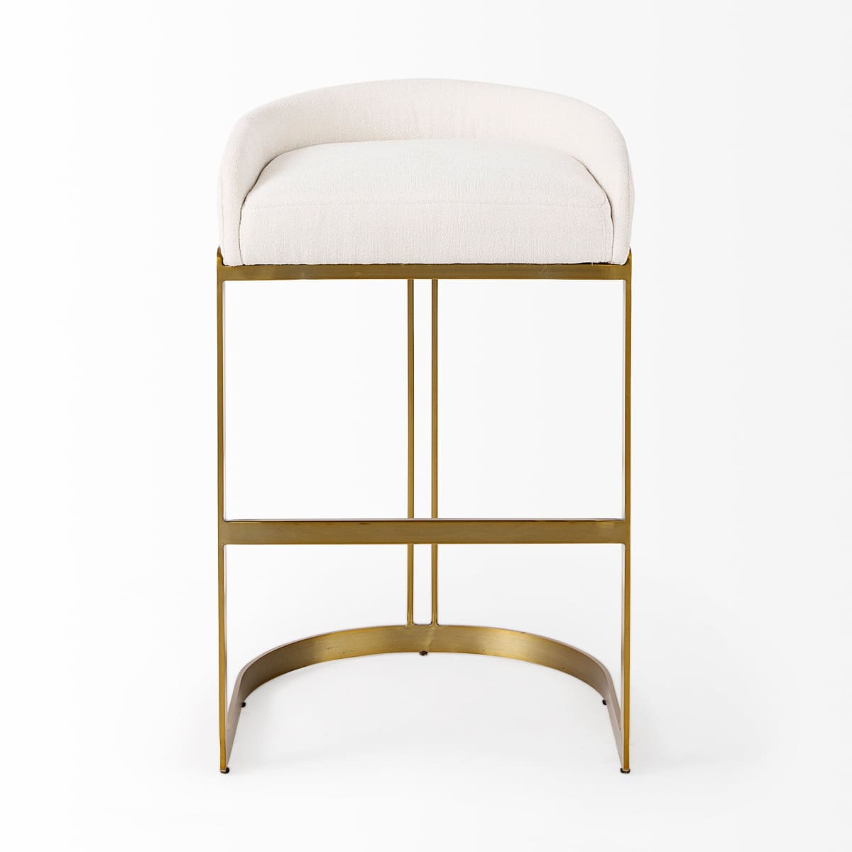 Hollyfield Upholsterd Seat Bar Counter Stool Cream Fabric | Gold Metal | Bar - bar-stools