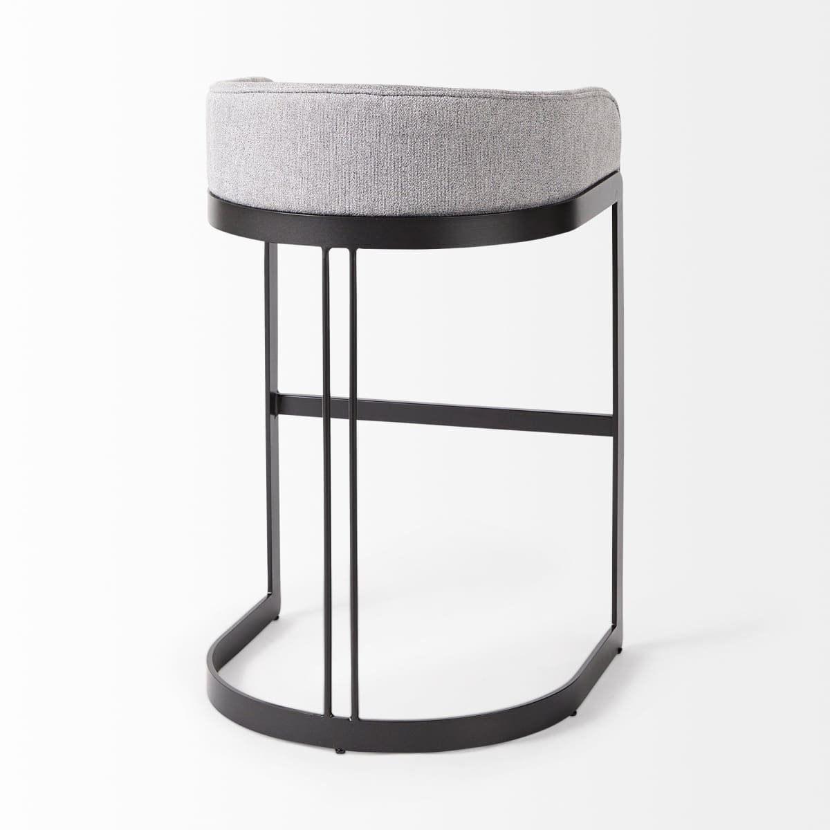 Hollyfield Upholsterd Seat Bar Counter Stool Gray Fabric | Gray Metal | Bar - bar-stools