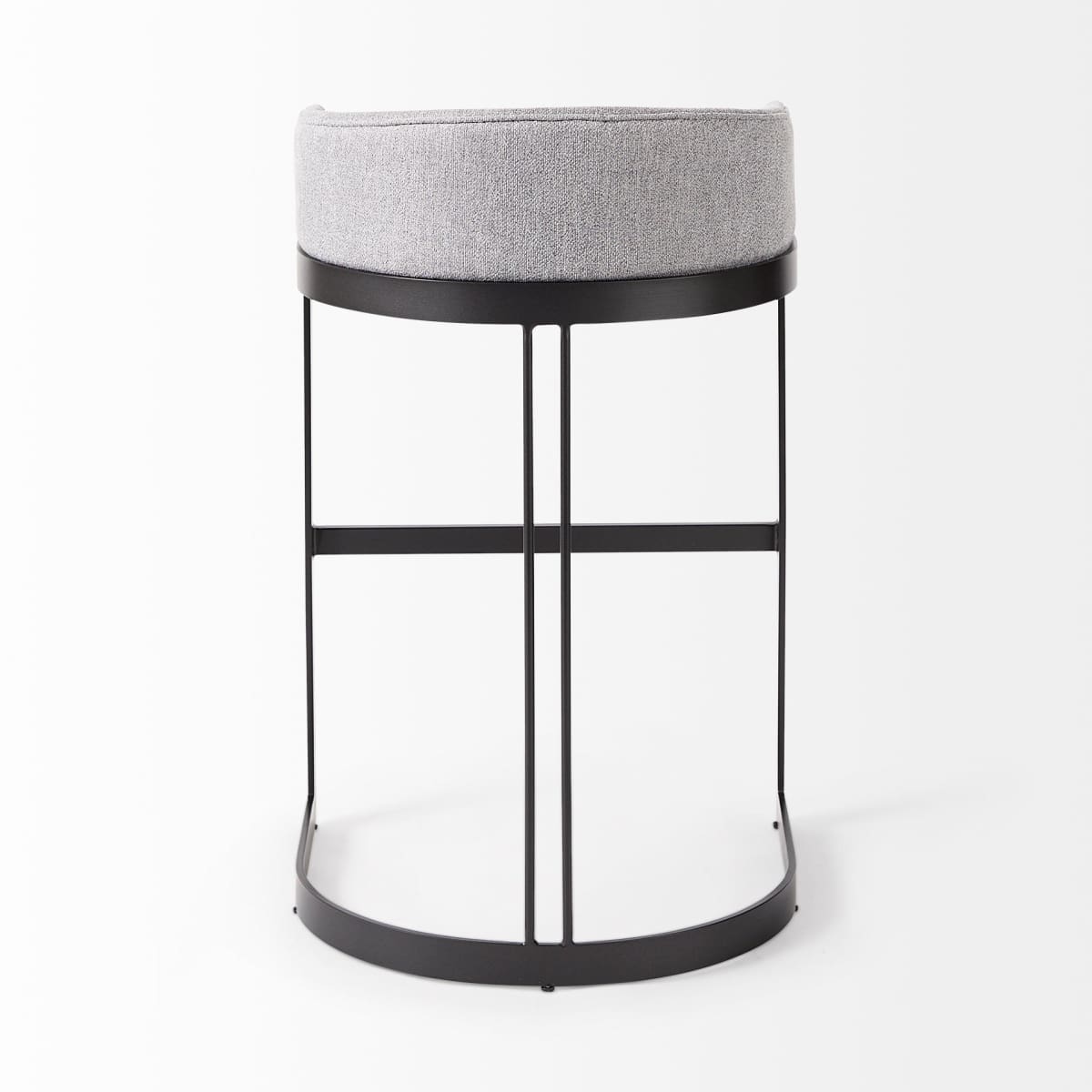 Hollyfield Upholsterd Seat Bar Counter Stool Gray Fabric | Gray Metal | Bar - bar-stools