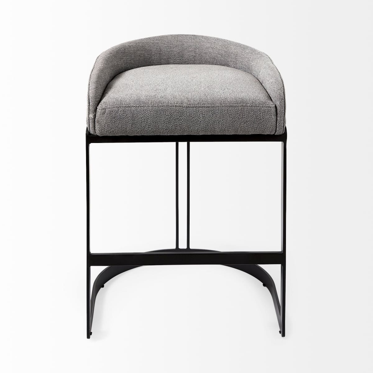 Hollyfield Upholsterd Seat Bar Counter Stool Gray Fabric | Gray Metal | Counter - bar-stools