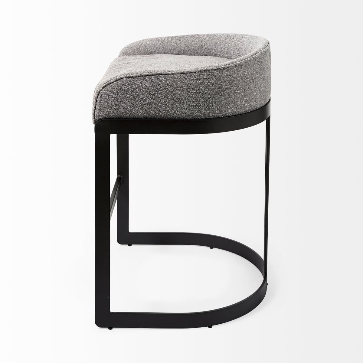 Hollyfield Upholsterd Seat Bar Counter Stool Gray Fabric | Gray Metal | Counter - bar-stools