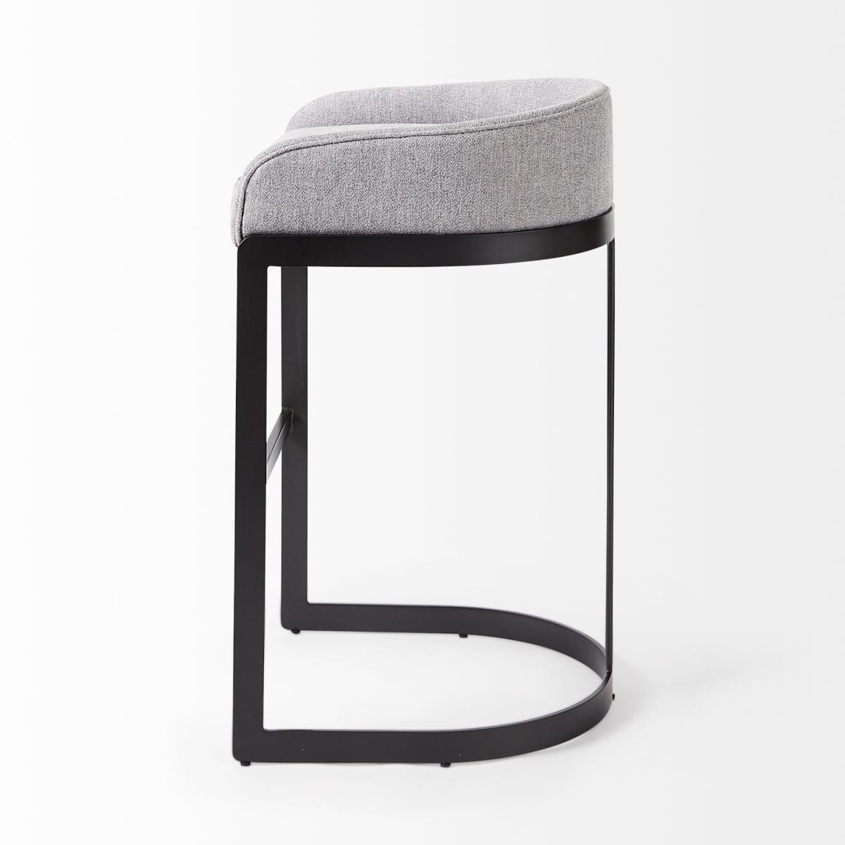 Hollyfield Upholsterd Seat Bar Counter Stool Gray Fabric | Gray Metal | Bar - bar-stools