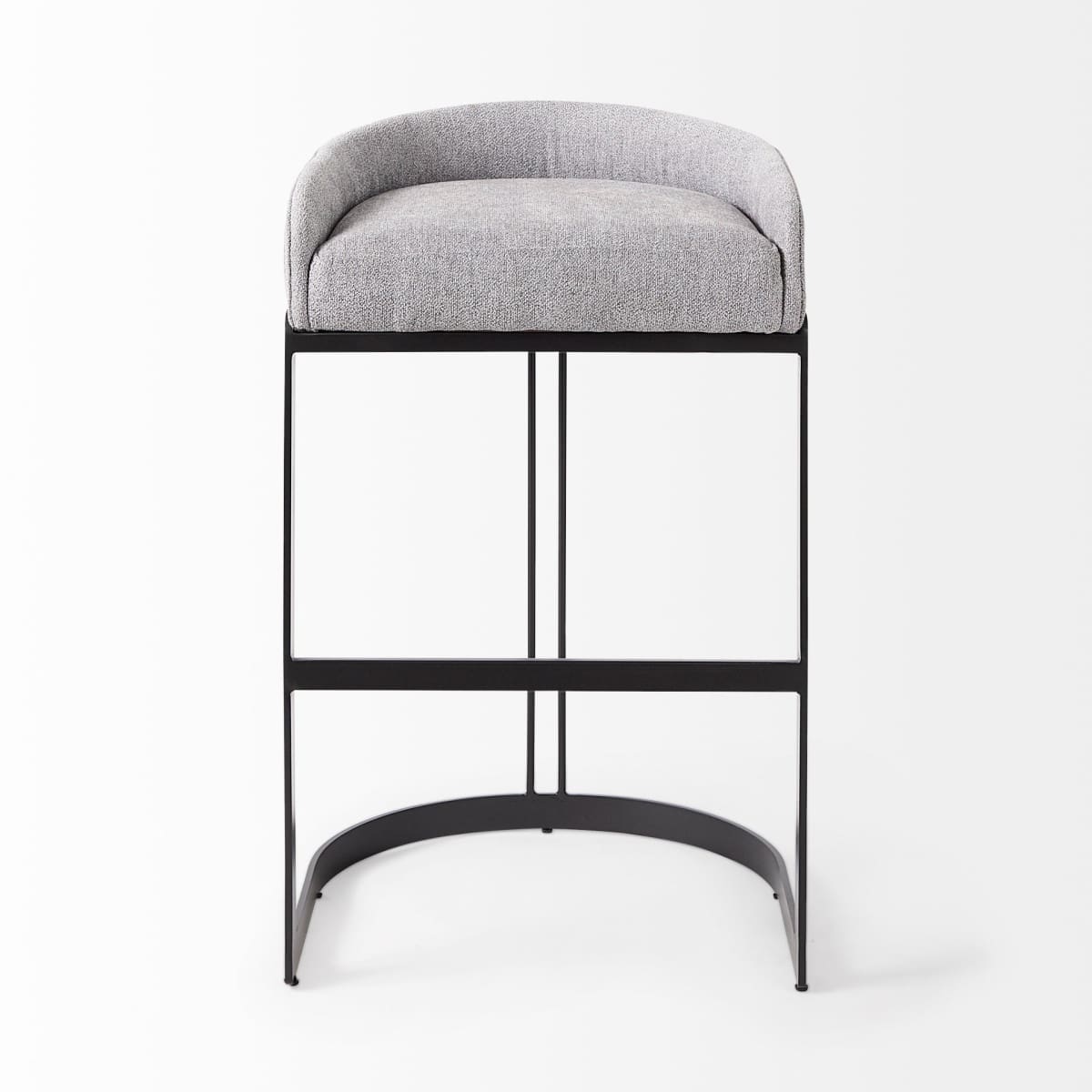 Hollyfield Upholsterd Seat Bar Counter Stool Gray Fabric | Gray Metal | Bar - bar-stools